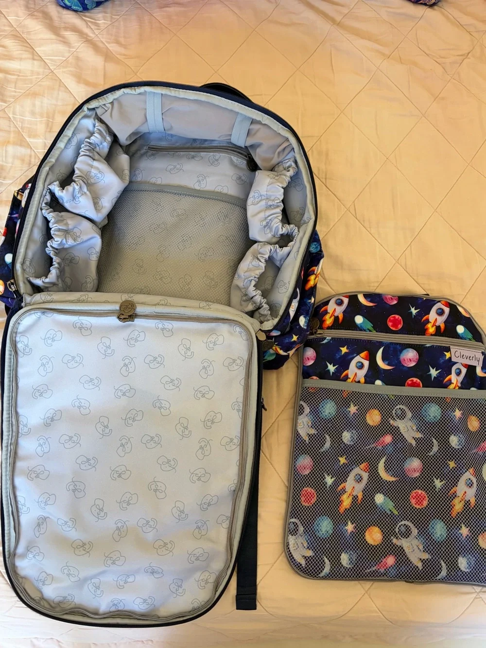 Baby Diaper Backpack- Navy Blue Nova Faux Leather